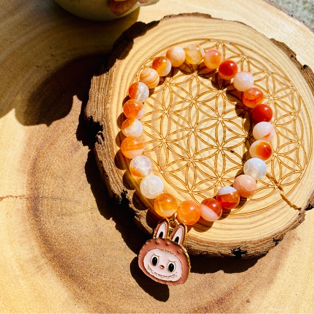 Sardonyx Bracelet with Labubu Inspired Charm